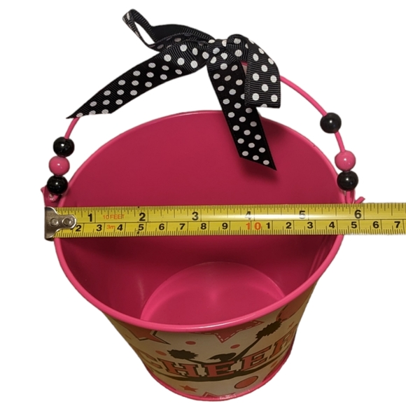 Burton & Burton Spirited Gifts Pink Cheer Cheerleader Metal Pail Plante⦠- Picture 6 of 11